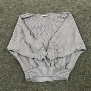 JH Collections Sweater Womens Size 22.5 Purple Batwing Pointelle Knit Vintage